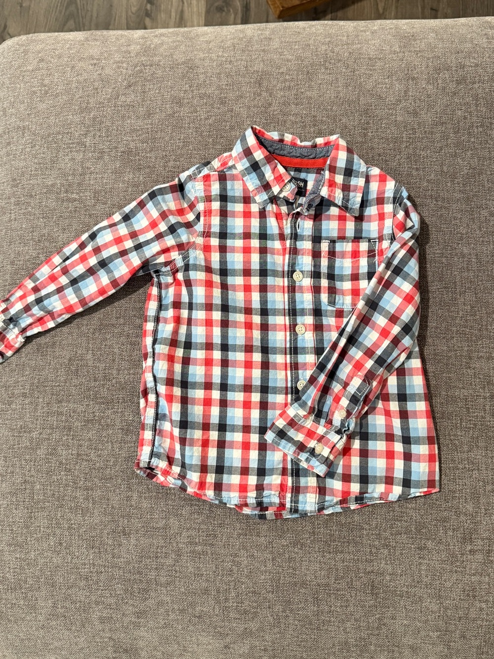 OshKosh B'gosh Red, Blue & White Plaid Button-Down Shirt